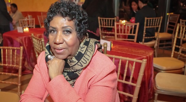 Aretha Franklin at the Thelonious Monk 25th Anniversary Celebration. Photo by Alfredo Flores.