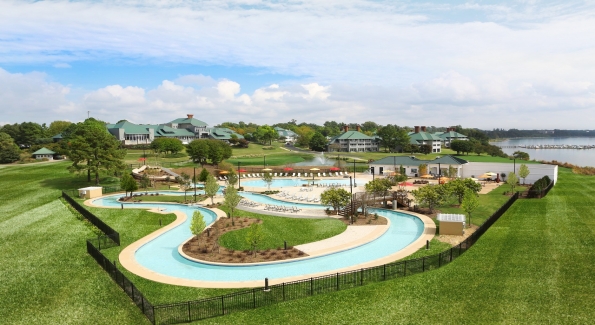 Kingsmill Resort's River Pool complex features a lazy river, waterslide, pool, jacuzzi and restaurant/bar. Photo courtesy of Kingsmill Resort.