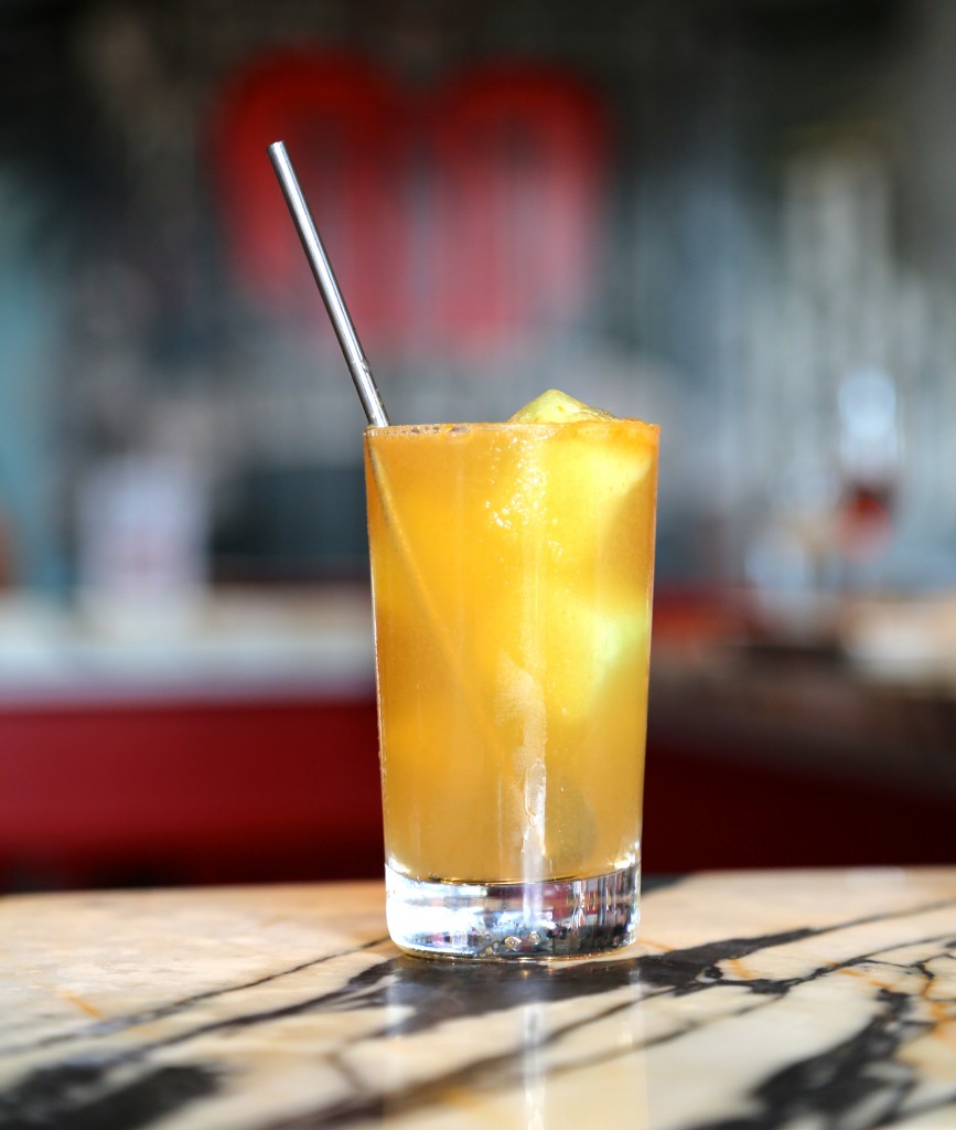 The War Pig Rickey at TNT is cool and refreshing with the addition of frozen melon ice cubes. Photo courtesy of EatGoodFood Group.