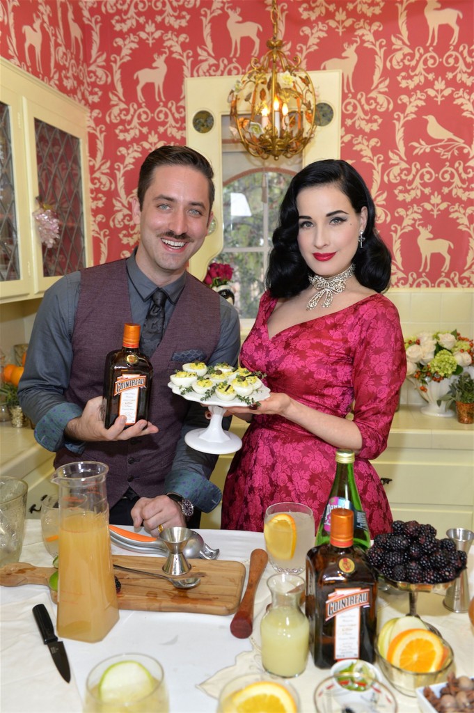 Kyle Ford and Dita Von Teese gave participants tips for Cointreau-based holiday cocktails. Photo courtesy of Cointreau.