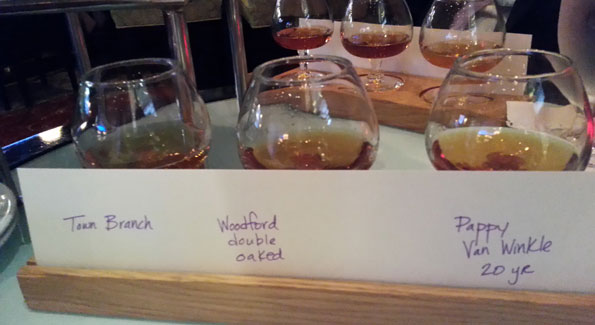 The flights at the Marriott Louisville are a great way to get schooled in Bourbon. (Photo courtesy Kelly Magyarics)