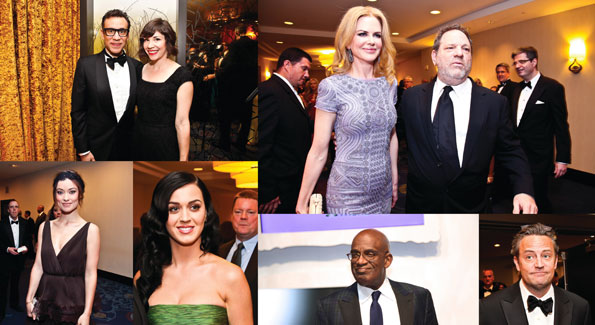 Clockwise from top left: Fred Armisen and Carrie Brownstein, Nicole Kidman and Harvey Weinstein, Matthew Perry, Al Roker, Katy Perry and Olivia Wilde (Photos by Tony Powell and Ben Droz)