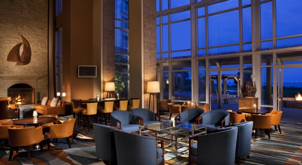 Grab a pre-dinner cocktail, or nightcap, at Michener's Library. Photo courtesy of the Hyatt Chesapeake.