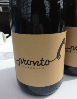 Pronto is a fun and funky version of Lambrusco. Photo credit Pronto Lambrusco.