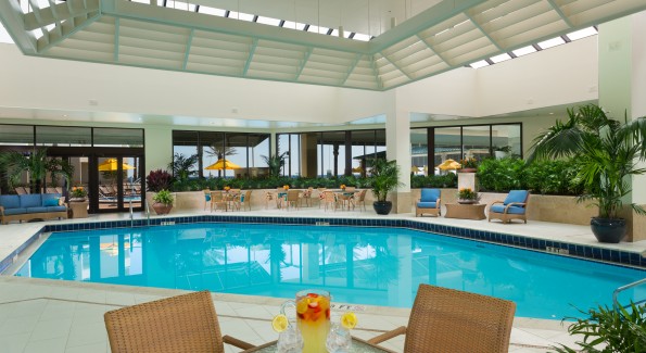 If the weather doesn't cooperate, guests can swim in the heated indoor pool. Photo courtesy Hilton Sandestin.
