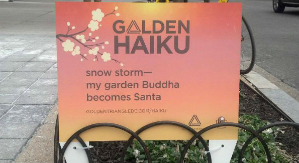 The winning haiku (Photo courtesy Golden Triangle BID Facebook page)