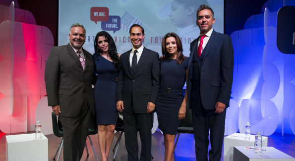 Henry R. Munoz III, Yarel Ramos, Julian Castro, Eva Longoria and Cristobal Alex (Photo by Ian Dawson, C&I Studios)