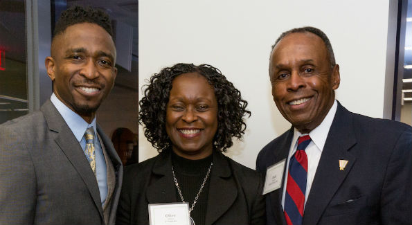 ETrade's Shane Jenerette and Olive Idehen with Quin Rivers' Jack Lanier (Photo Courtesy of Susan Campbell) 