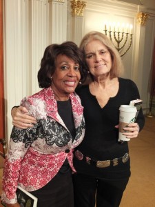 Maxine Waters and Gloria Steinem (Photo by Bruce Guthrie)