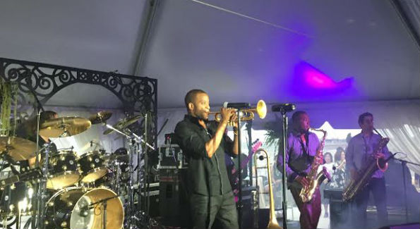 Trombone Shorty & New Orleans Avenue performing at the charity concert for the Duke Ellington School of the Arts on June 23. 