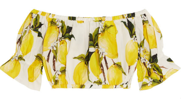 Dolce & Gabbana lemon print off-the-shoulder top ($375), saksfifthavenue.com
