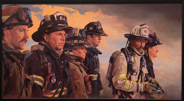 Chris Fagan's canvas honoring responders to the 9/11 attacks.