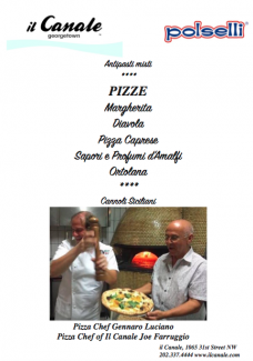 The evening's menu boasted some of the two chefs' most popular pizzas.