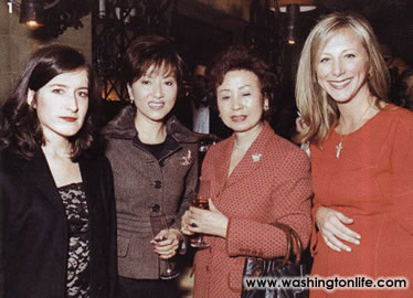 Carolina Saez, Cindy Kim, Mal Chung and Jean Marie Fernandez at a Wl’s party, 2003