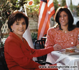 Senator Barbara Boxer with daughter Nicole at Café Milano, Wl feature, 2001