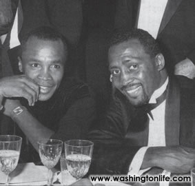 Sugar Ray Leonard and Tommy Hearns at Fight Night, 1992