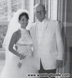 Cristina Vidal McLaughlin and John McLaughlin at their wedding, 1998