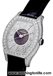 CHOPARD’S “PRINCE CHARLES” LADIES WATCIN-CARAT WHITE GOLD WITH D-FLAWLESS DIAMONDS 