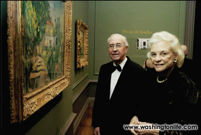 John J. O’Connor III and Justice Sandra Day O’Connor with Paul Cézanne’s House with the Red Roof (Jas de Bouffan)